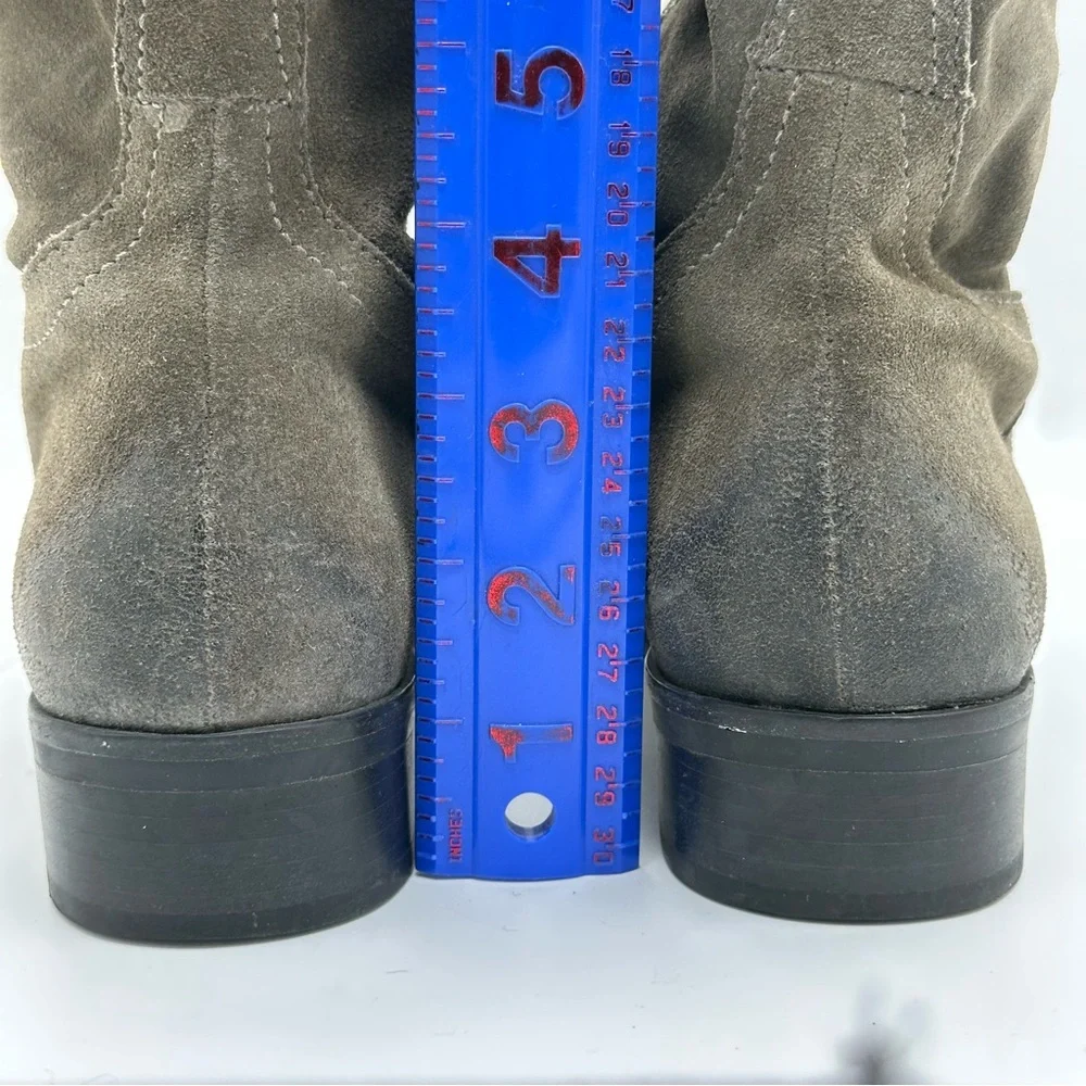 J. JILL Tall Boots Suede Leather Gray Zip Sz 6.5 Equestrian - Picture 5 of 11